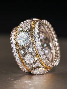 1 PC Pretty Cubic Zirconia Ring For Women For Wedding Engagement Anniversary Party Jewelry Valentine's Day Gift