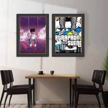 1 pieza Póster artístico de pared con opción de marco, Pop Music, Éxitos, Álbumes, Estrellas, Junior, H, Hip-Hop, Rap, para sala de estar, lienzo, pintura, arte, hogar, decoraciones de pared