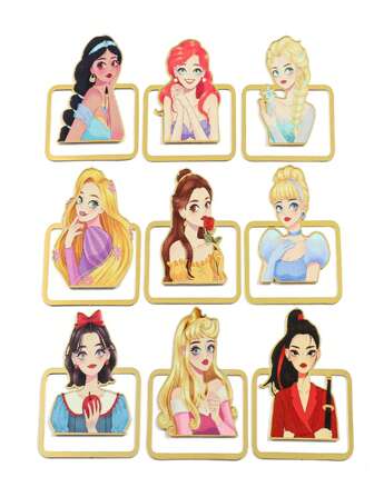 Disney Disney Official Back-To-School Princess Bookmarks | 4 Classic Snow White Princess Bookmarks + Bookmark + Ariel + Mulan Stationery | Intangible Cultural Heritage Enamel Craft & AR Cross-Scene Learning System | Disney Princess Growth Ceremony Collection