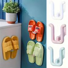 4 piezas de estantes adhesivos de colores para zapatillas - impermeables, ganchos para zapatos montados en la pared para baño, cocina y decoración del dormitorio | ahorro de espacio, fácil de instalar - estilo moderno, material de plástico, fácil de instalar