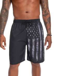 JUNBAOSS Men's Lightweight Printed Short Swim Trunks Swimsuits Summer Beach Bathing Suits Swimming Board Shorts Hawaiian Holiday Printed Shorts - màu đen - Xem 1