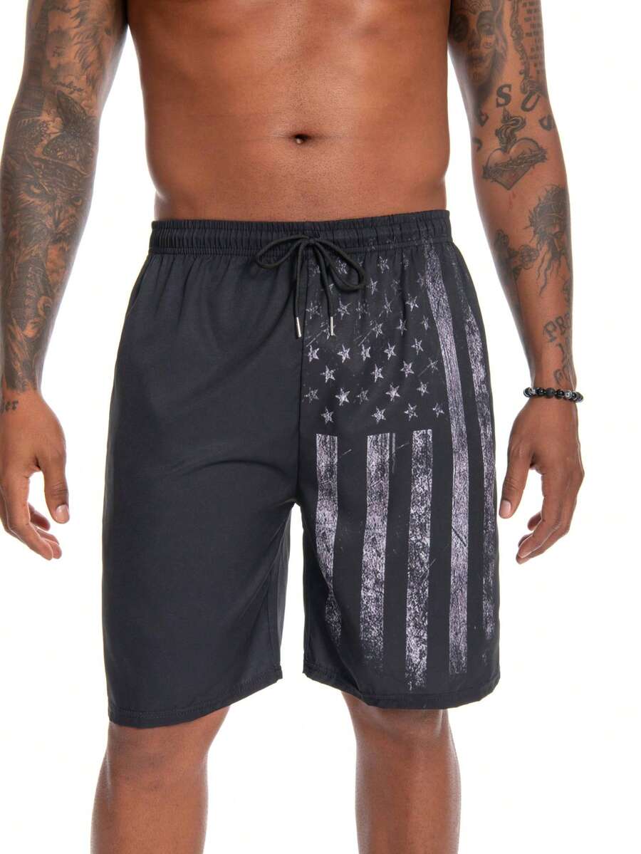 JUNBAOSS Men's Lightweight Printed Short Swim Trunks Swimsuits Summer Beach Bathing Suits Swimming Board Shorts Hawaiian Holiday Printed Shorts - màu đen - Xem 1