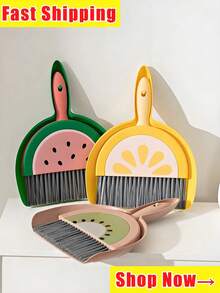 Juego de mini escoba y recogedor de escritorio (1 escoba + 1 recogedor), adecuado para cocina, baño, hogar, limpieza doméstica y cuidado personal, herramientas de limpieza del hogar, juego de limpieza, adecuado para la limpieza de escritorio en la sala de estar, dormitorio y otros escenarios - Multicolor - Ver 1