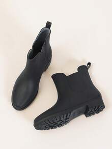 Fashionable Cute Rain Boots For Women, Korean Style Outdoor Waterproof Non-Slip Jelly Shoes, Soft Bottom Comfortable Rain Boots - Black - View 8