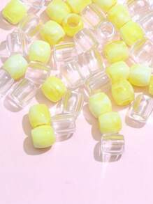 100pcs Colorful Candy Beads For Girls, Hip Hop Grunge Style Hair Accessories