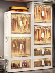 Folding Wardrobe For Home/Bedroom, Free Installation Easy Clothes Cabinet, Children's Closet Organizer Storage Cabinet - Multicolor - View 7
