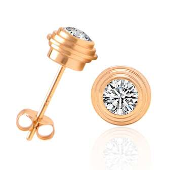 1 Pair S925 Sterling Silver 0.3 Carat Moissanite Women's Stud Earrings, Round Bead Rose Gold Studs Lab Cultured Diamond D Color VVS1 Diamond Stud Earrings Fine Women's Jewelry Gifts, Rhinestone Wedding Bridal Jewelry Stud Earrings