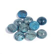 Set de 5 piezas / 10 piezas de cabujones de piedras preciosas redondas con patrón ondulado azul, de varios tamaños, con estilo vintage, aptos para hacer collares, anillos, pulseras, joyería y decoración DIY