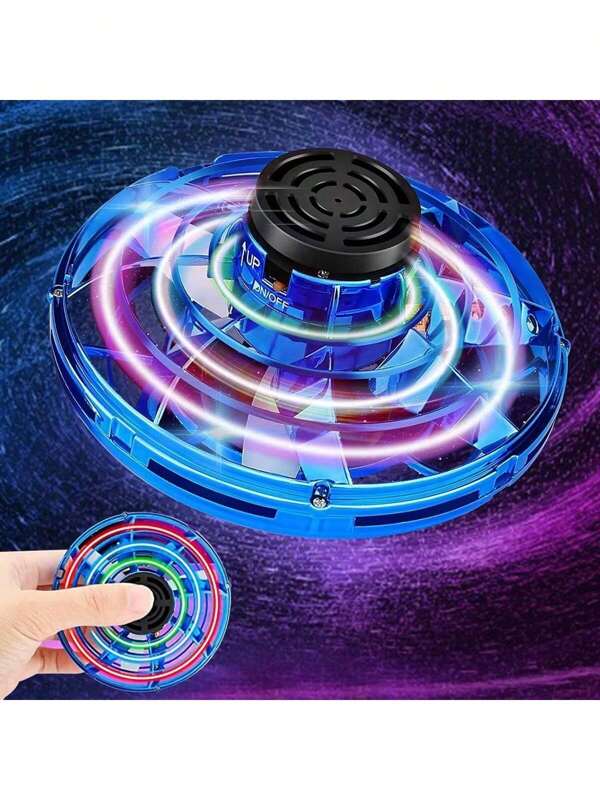 1pc Spin Top Fidget Toy, Hovering Glowing Spinner, Air Power Gyroscope Endless Rotation Flight Spinner, Creative Sensor Flying Toy For Teenagers