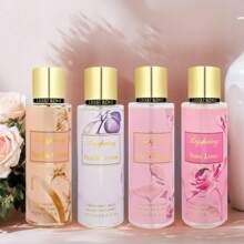 Ligspring [250ml Four Fragrance Family Fragrance Spray] Cherry Blossom/Rose/Peach/Vanilla | Non-Alcoholic Natural Formula | Durable And Fresh Clothing And Air Dual Use | Sweet Gift Giving And