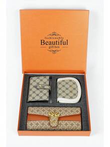 3pcs/Set Women Short Wallet & Card Holder, Classic Large Capacity Zipper Wallet, PU Leather Casual Wallet, Crocodile Embossed Quilted Wallet Gift For Mother's Day For Women Wallet Mini Wallet Purse Wallet Small Wallet