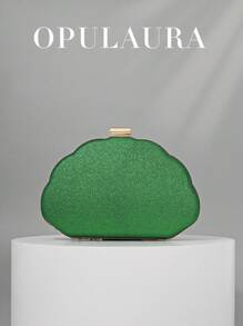 Borsa clutch da donna OpulAura, di lusso, decorata con cristalli, a forma di conchiglia, borsetta da cerimonia elegante, adatta per matrimoni, gala, eventi formali, abbinata bene con abiti da festa, vestiti luccicanti