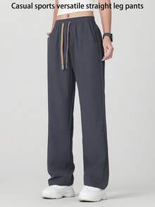 3件套女士运动直筒裤，休闲百搭直筒宽松长裤，时尚紧身裤 - 彩色 - 查看 4