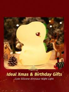 1 pièce Veilleuse en silicone de dinosaure, veilleuse portable en silicone RGB de 16 couleurs changeantes, lumières rechargeables USB convenant aux cadeaux de dinosaure pour Halloween, Noël et fête, idéal pour la décoration de la maison