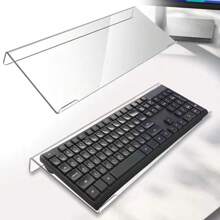1pc Acrylic Keyboard Stand - Compact Desk Riser For Keyboard And Mini PC, Durable Plastic, No Battery Required, 2 Color Options, Space-Saving Design, Suitable For Modern Workspaces, Keyboard Stand | Stylish Keyboard Stand | Durable Plastic Stand, Keyboard Tray Back To School