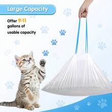 3/5 Gulungan Kantong Pasir Kucing Modis, Desain Tali Serut Mudah, Anti Bocor, Lapisan yang Dapat Diganti, Cocok untuk Kotak Pasir Otomatis yang Membersihkan Diri Sendiri, Penting untuk Pecinta Hewan Peliharaan Modern - MultiWarna - View 2
