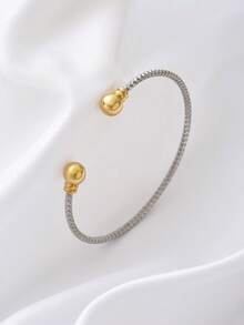 1 件简约不锈钢男女通用手镯，多功能日常配饰，节日礼物 - 彩色 - 查看 1