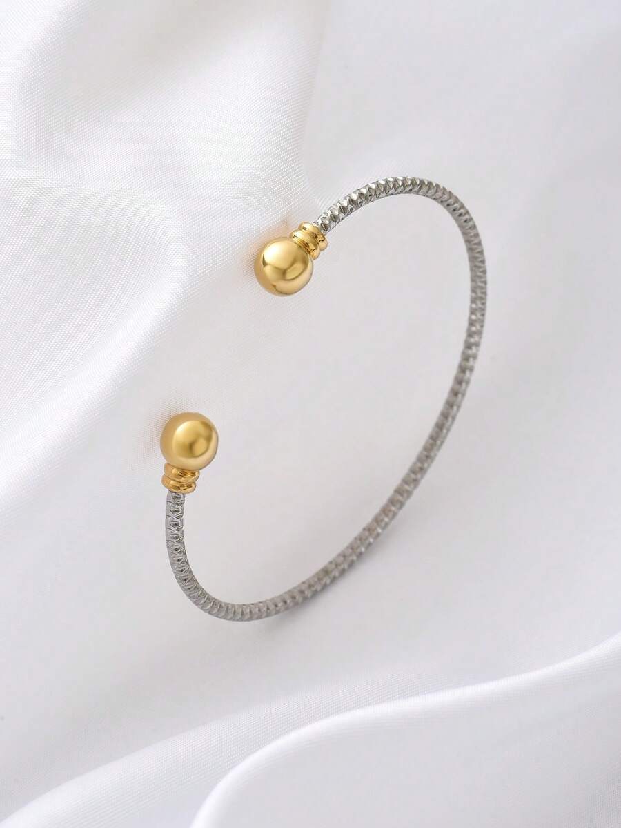 1 件简约不锈钢男女通用手镯，多功能日常配饰，节日礼物 - 彩色 - 查看 1