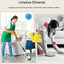 Esfregão Elétrico 9 EM 1 Mop Sem fio Escova De Limpeza Pesada Janela Banheiro e Cozinha Rapida Multiuso 360 Recarregavel Giratoria Rotativo Retratil