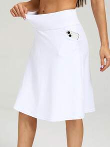 Women's Golf Skirts Midi Length Tennis Skirts Knee Length Skorts Athletic Modest Long Acitive Casual Pockets UV Protection - 白色 - 查看 4