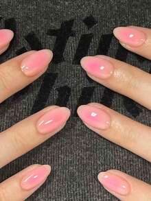 婴儿潮一代指甲 24 件短椭圆形带闪光亮片设计法式尖头按压指甲短款完美贴合亚克力假指甲套装包括：1 件果冻胶和 1 件指甲锉，婴儿潮一代指甲适合女性和女孩日常生活和派对使用指甲用品指甲