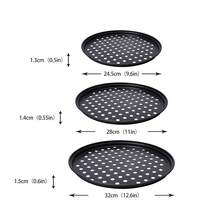 1/2pcs Pizza Pan, Round, Perforated, Non-Stick, Pies Outbreak, Steel, Mould, 32 Cm, Anthracite