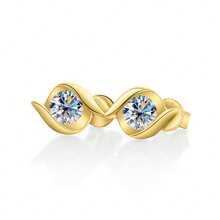 Brincos de pino elegantes femininos em prata esterlina 925, incrustados com 2 moissanitas coloridas de 0,5 ct - ideais para noivado e casamento, adequados para uso diário, festas e encontros. Ótimos presentes para o Dia dos Namorados, Páscoa, Dia das Mães, Dia das Crianças, Ação de Graças e Natal.