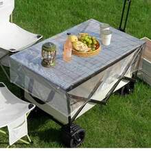 10 件一次性 PT 抽绳桌布（适合 120.14 厘米 X 59.94 厘米桌子）家用防水一次性桌布带抽绳 PT 材质桌布，易于清洁，抽绳闭合派对桌布一次性使用桌布带抽绳防水 - 透明 - 查看 6