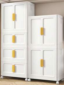 折叠衣柜，免安装家用卧室简易衣服收纳柜，可收纳儿童、衣服和服装 - 彩色 - 查看 9