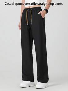 3件套女士运动直筒裤，休闲百搭直筒宽松长裤，时尚紧身裤 - 彩色 - 查看 7