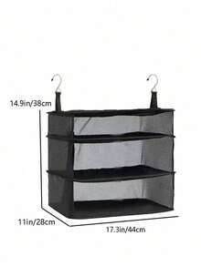 Travel Organizer Travel Luggage Bag Hanging Packing Cubes With Hanging Shelves, Travel Essentials, Hanging Storage Bag Wall Storage Bag Door Storage Bag Clothes Storage Clothes Organizer Clothes Storage Box Closet Organizer For Boy Girl Men Women Student Unisex For Bedroom Home Clothes Storage Organizer Closet Organization And Storage - Black - View 3