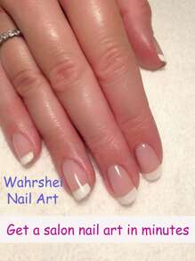 20 ongles Autocollants de gel french blanc semi-curé, film adhésif pour ongles couvrant complètement, autocollants de gel UV longue durée, convenant aux femmes et aux filles pour la décoration quotidienne des ongles