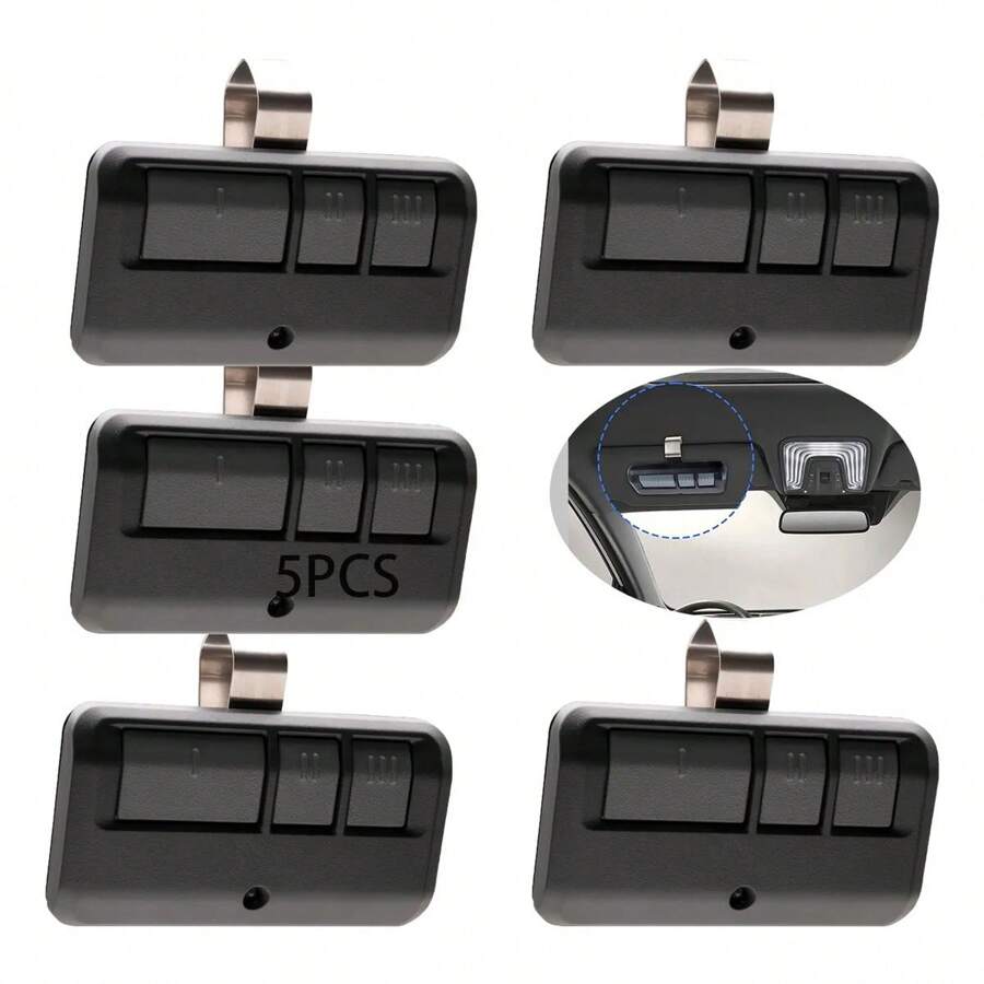 Puerta automática 893max de 5 piezas, control de frecuencia 5x, alcance aplicable: puerta de garaje, alarma, abridor de puerta, casa inteligente, etc. - Negro - Ver 1