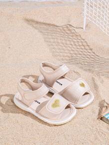GENGASUN 1 pieza Sandalias informales de unicolor de lona para niñas pequeñas, zapatos de moda casuales de verano