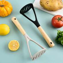 Herramientas de cocina transfronterizas Prensa de patatas de silicona Prensa de ajo Prensa de patatas Resistente a altas temperaturas - Blanco - Ver 4