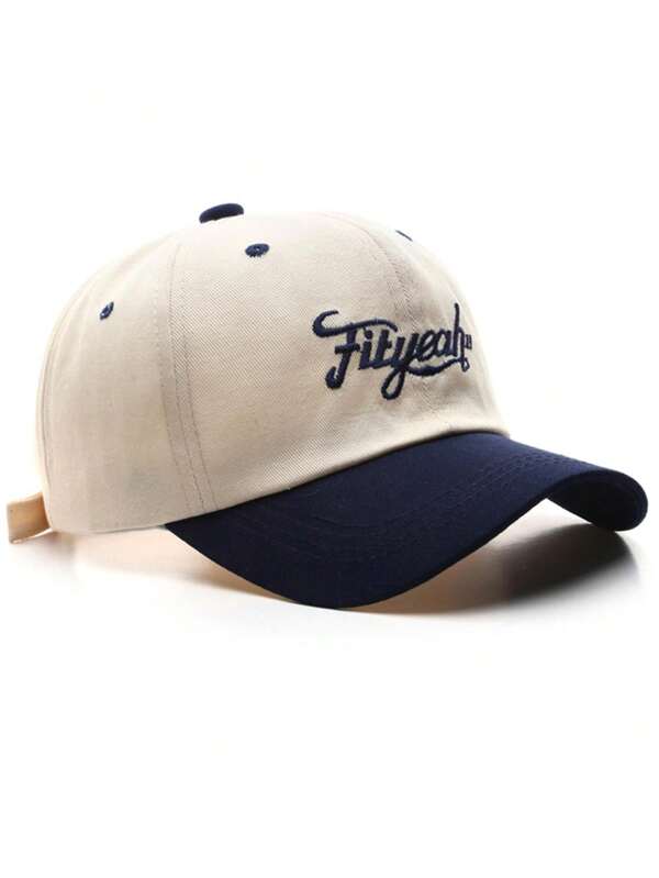 1 pieza Gorra de béisbol con bordado de letras en bloque de color a la moda