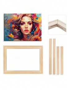 1 幅抽象画波西米亚风马蒂斯珊瑚线米色墙壁海报画廊艺术帆布画墙面印刷画客厅装饰家居装饰可选画框