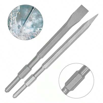 Kit Ponteiro Talhadeira Para Martelete Rompedor Sextavado