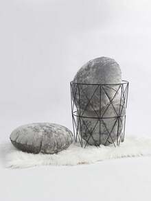 1pc/2pcs Frost Fleece Solid Color Round Throw Pillow Cover, Minimalist Velvet Decorative Cushion Cover For Living Room, Bedroom, Sofa, Garden, Diameter 45cm, Pillow Insert Not Included - Grey - View 2