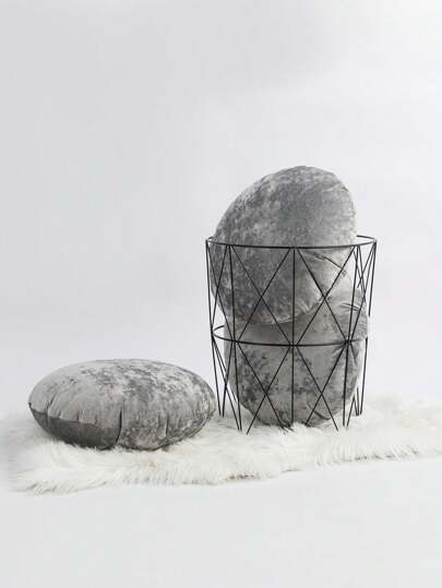 غطاء وسادة مخملي دائري بسيط قطعة واحدة/قطعتان، أغطية وسائد مخملية غير متماثلة للزينة في غرفة المعيشة والنوم والأريكة والحديقة وغرفة العينات، القطر 45 سم، لا يشمل إدراج الوسادة