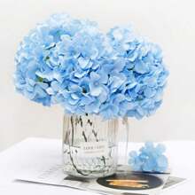 5/10pcs Artificial Hydrangea Artificial Flower Heads With Stems,Fake Hydrangea Flowers, Table Arrangement Decoration Flower,Champagne Fake Flower For Home Office Party Wedding, Fake Plants, Spring Decor, Room, Desk, Garden Decor, Room Decoration Stuff, Valentine's Day, Gift Gifts Birthday Graduation
