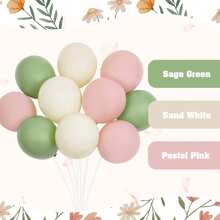 96pcs Pink & Green Balloon Arch Garland Set, With Light Green & Pastel Pink & Ivory Balloons, Suitable For Birthday, Bridal Shower, Party, Boho Baby Shower Decoration