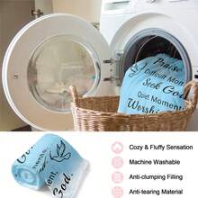 Inspirational Fleece Blanket| Soft Throw Blanket For Bed| Motivational Quote Design| Gift For Women| Faith-Based Inspirational Blanket With Praise, Seek, Worship, Trust God Theme Printing - 彩色 - 查看 7