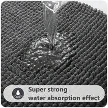 1pc Non-Slip Bathroom Mat, Thick & Dense Shaggy Chenille Microfiber Bathroom Rug, Machine Washable, Soft & Comfortable, Highly Absorbent, Suitable For Bathtub, Shower, And Bathroom