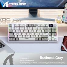 K86 kabellose Hot-Swap mechanische Tastatur, Bluetooth/2.4G mit Display & Lautstärkeregler, geeignet für Gaming und Arbeit