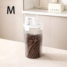 1pc Airtight Pet Food Storage Container, Large Capacity Transparent Cat/Dog Food Dispenser With Locking Lid, Moisture-Proof And Insect-Proof Kitchen Food Storage Box, Durable Transparent Pet Food Container For Dry Food And Treats - Clear - View 15