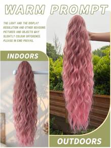 Claw Ponytail Extension Pink Color Hair Ombre 30 Inch Long Natural Water Wave Heat Resistant Fiber Synthetic Ponytail Hairpiece For Girl Women Daily Used