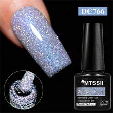 Mtssii 6PCS/Set 7ml Champagne Gold Sliver Reflective Nail Gel Polish Kit Sparkling Shining Glitter Pink Color Nail Supplies Semi Permanent Soak Off UV Gel Varnish Sparkle Effect Nail Art Manicure - Nhiều màu - Xem 3