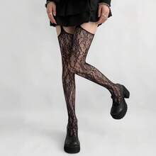 Bas en filet de pêche jacquard rétro, bas-culotte jacquard, bas polyvalents et intéressants