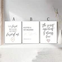 1pc/3pcs Modern Inspirational Quote Canvas Wall Art Posters, Minimalist Painting, Decor Print For Living Room, Bedroom, Bathroom, Kitchen, Dining Room Optional Frame ,Wall Art With Frame